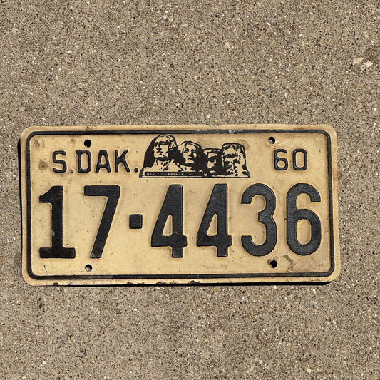 Photo of a 1960 South Dakota License Plate Auto Tag Garage Decor Vintage Charles Mix 17 4436