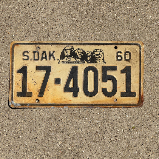 Photo of a 1960 South Dakota License Plate Auto Tag Garage Decor Vintage Charles Mix Tag 1 17 4051