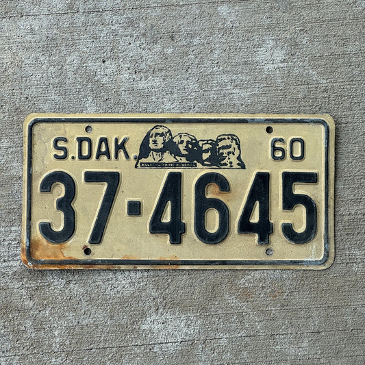 Photo of a 1960 South Dakota License Plate Auto Tag Garage Decor Vintage Hutchinson 37 4645