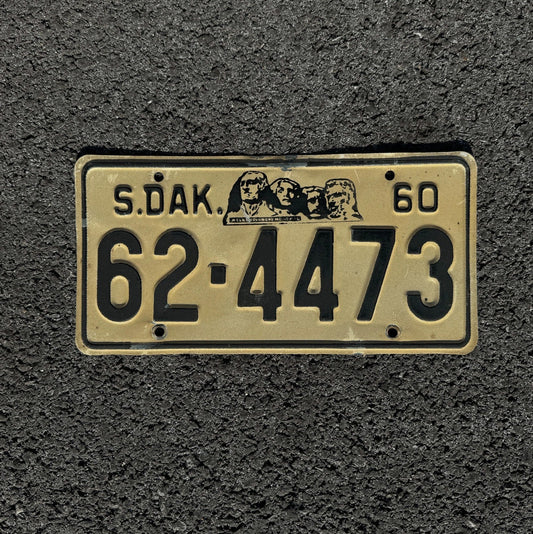 Photo of a 1960 South Dakota License Plate Auto Tag Garage Decor Vintage Union County 62 4473