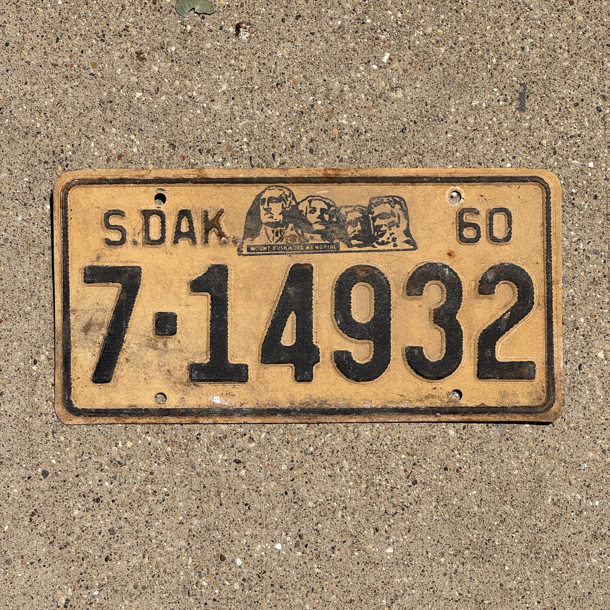 Photo of a 1960 South Dakota License Plate Auto Tag Garage Decor Vintage Yankton 7 14932