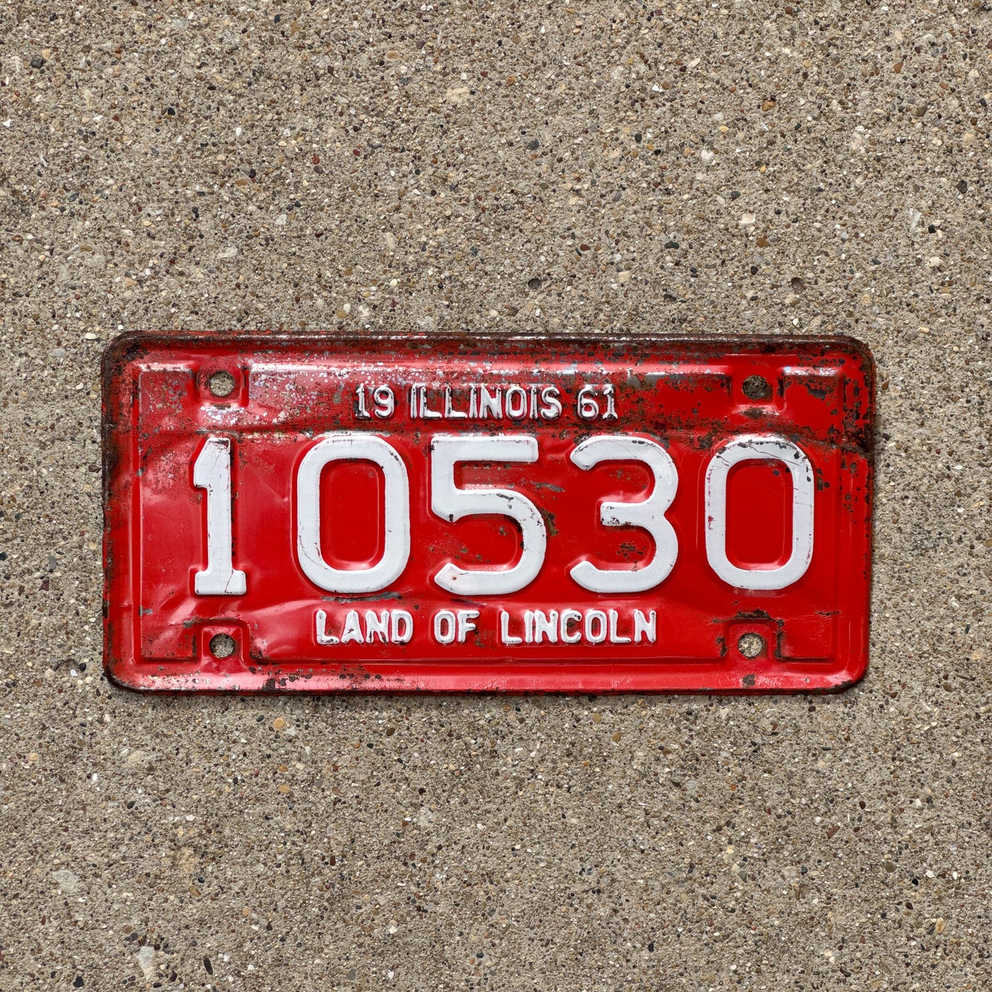 Photo of a 1961 Illinois Motorcycle License Plate Auto Tag Garage Decor Vintage 10530