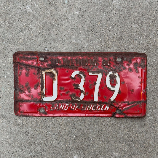 Photo of a 1961 Illinois TRUCK License Plate Auto Tag Garage Decor Vintage License Plate Auto Tag 2 Garage Decor 3 Digit Low Num D 379