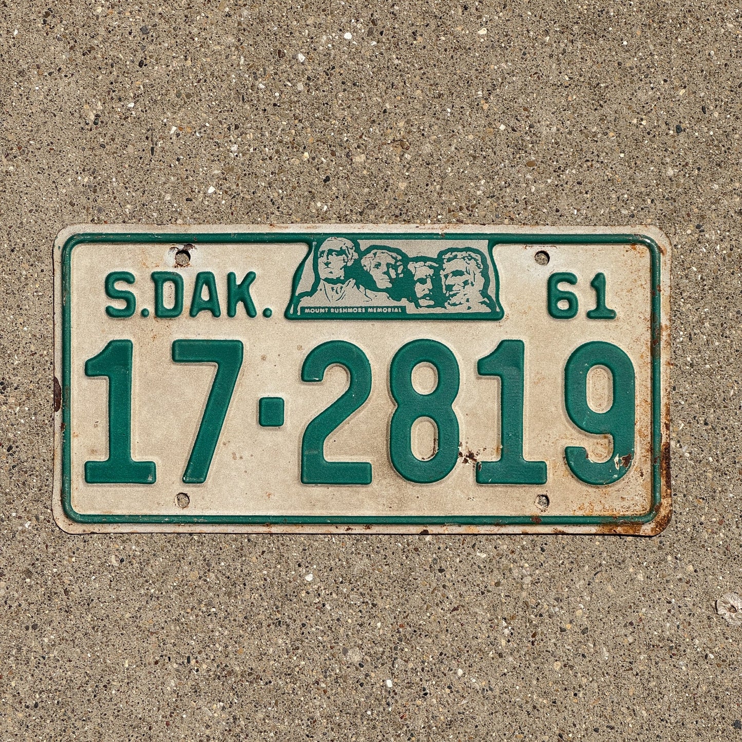 Photo of a 1961 South Dakota License Plate Auto Tag Garage Decor Vintage Charles Mix 17 2819