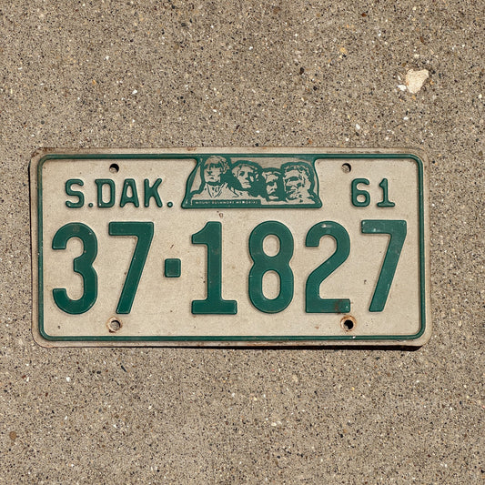 Photo of a 1961 South Dakota License Plate Auto Tag Garage Decor Vintage Hutchinson 37 1827
