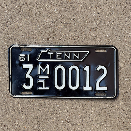 Photo of a 1961 Tennessee Household Mover License Plate Auto Tag Garage Decor Vintage 3 M1 0012