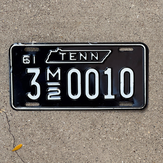Photo of a 1961 Tennessee Household Mover License Plate Auto Tag Garage Decor Vintage 3 M2 0010