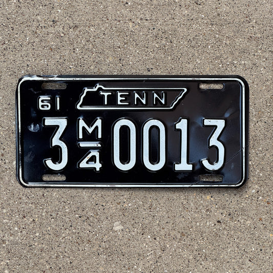 Photo of a 1961 Tennessee Household Mover License Plate Auto Tag Garage Decor Vintage 3 M4 0013