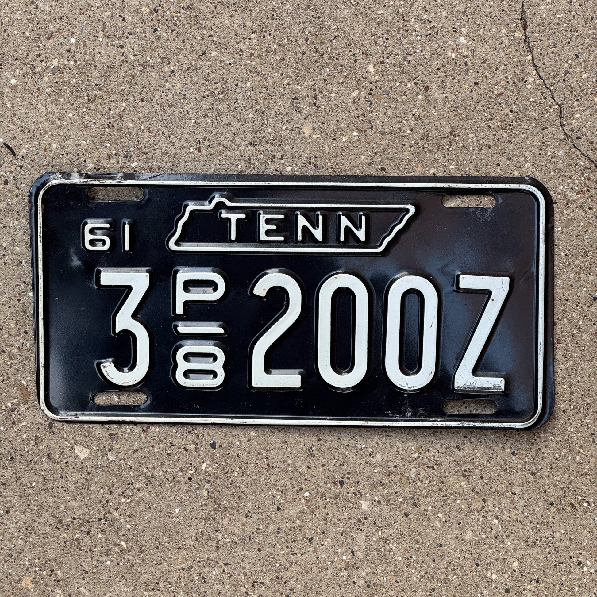 Photo of a 1961 Tennessee Truck License Plate Auto Tag Garage Decor Vintage 3 P8 200Z