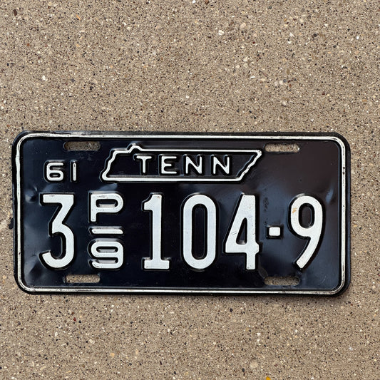Photo of a 1961 Tennessee Truck License Plate Auto Tag Garage Decor Vintage 3 P9 104 9