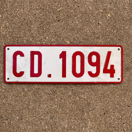Photo of a 1962 Belgium License Plate Auto Tag Garage Decor Vintage CD 1094