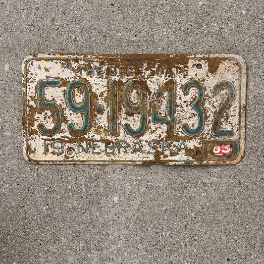 Photo of a 1962 Nebraska License Plate Auto Tag Garage Decor Vintage Beef State 59 19432