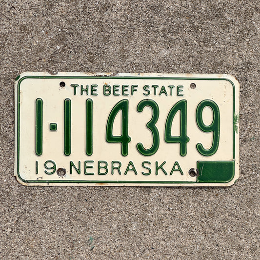Photo of a 1962 Nebraska License Plate Auto Tag Garage Decor Vintage Repeat Repeating 1 114349 with original patina