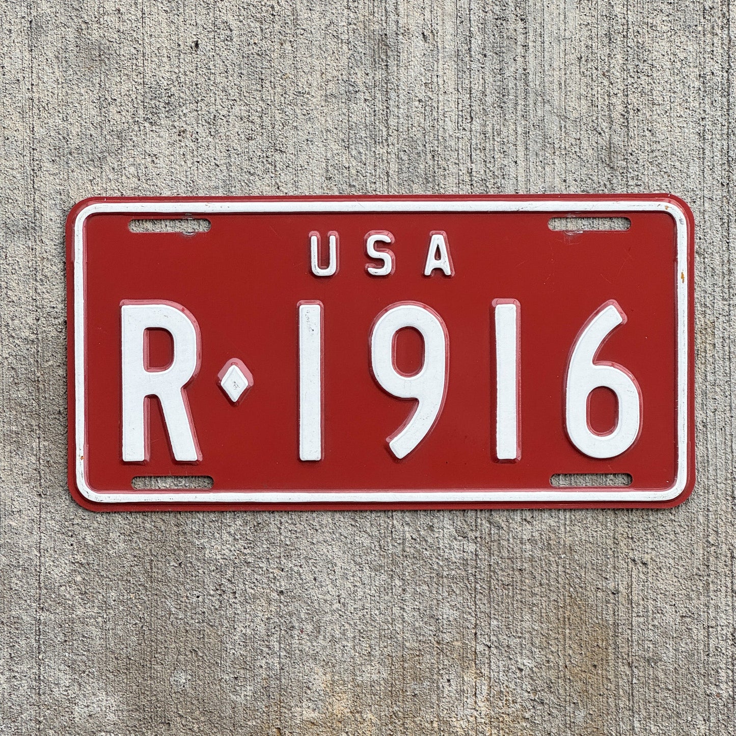 Photo of a 1962 US Forces Germany License Plate Auto Tag Garage Decor Vintage High Quality R 1916 with original patina
