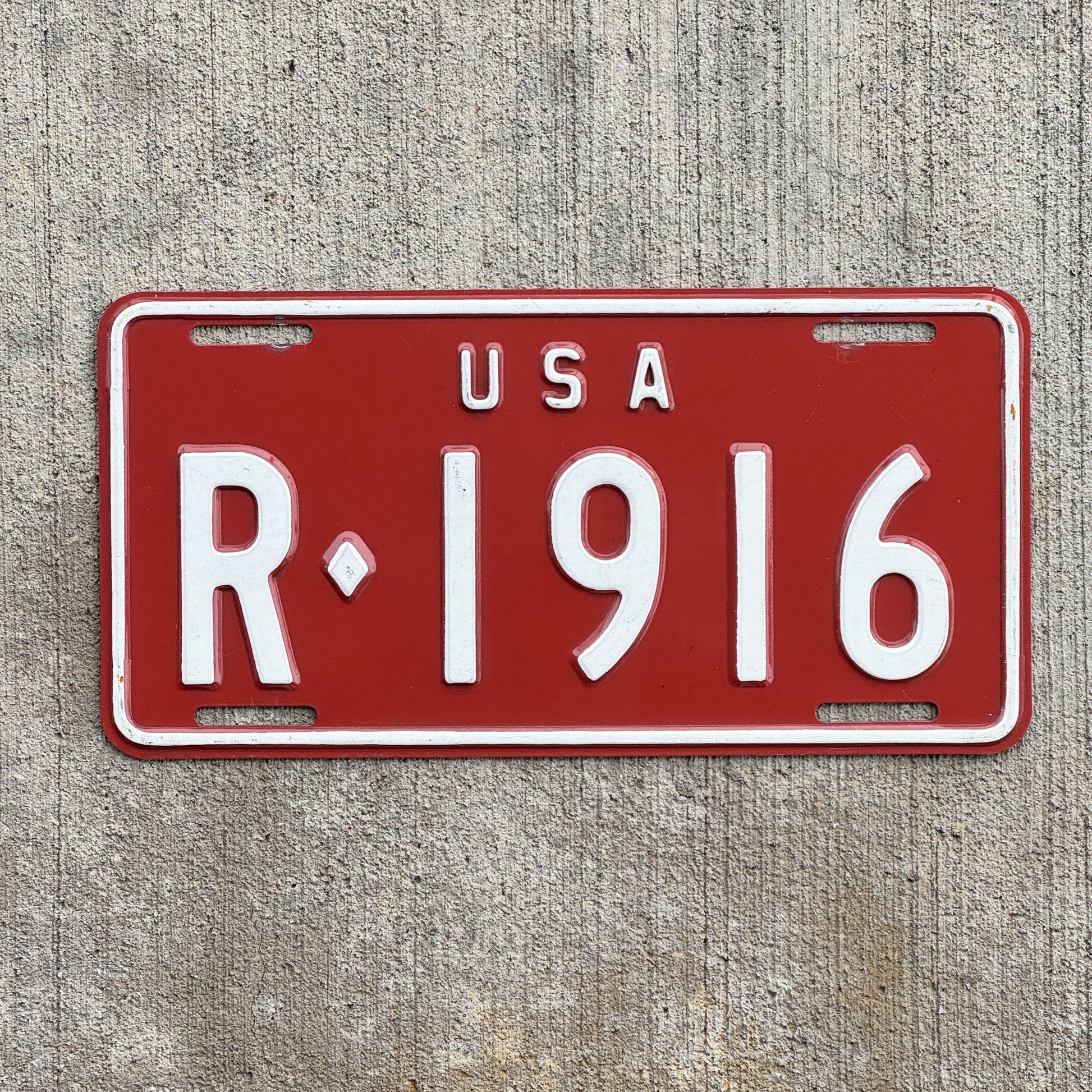 Photo of a 1962 US Forces Germany License Plate Auto Tag Garage Decor Vintage High Quality R 1916 with original patina
