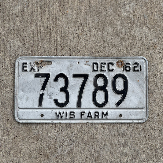 Photo of a 1962 Wisconsin Farm License Plate Auto Tag 2 Vintage Garage 73789 with original patina