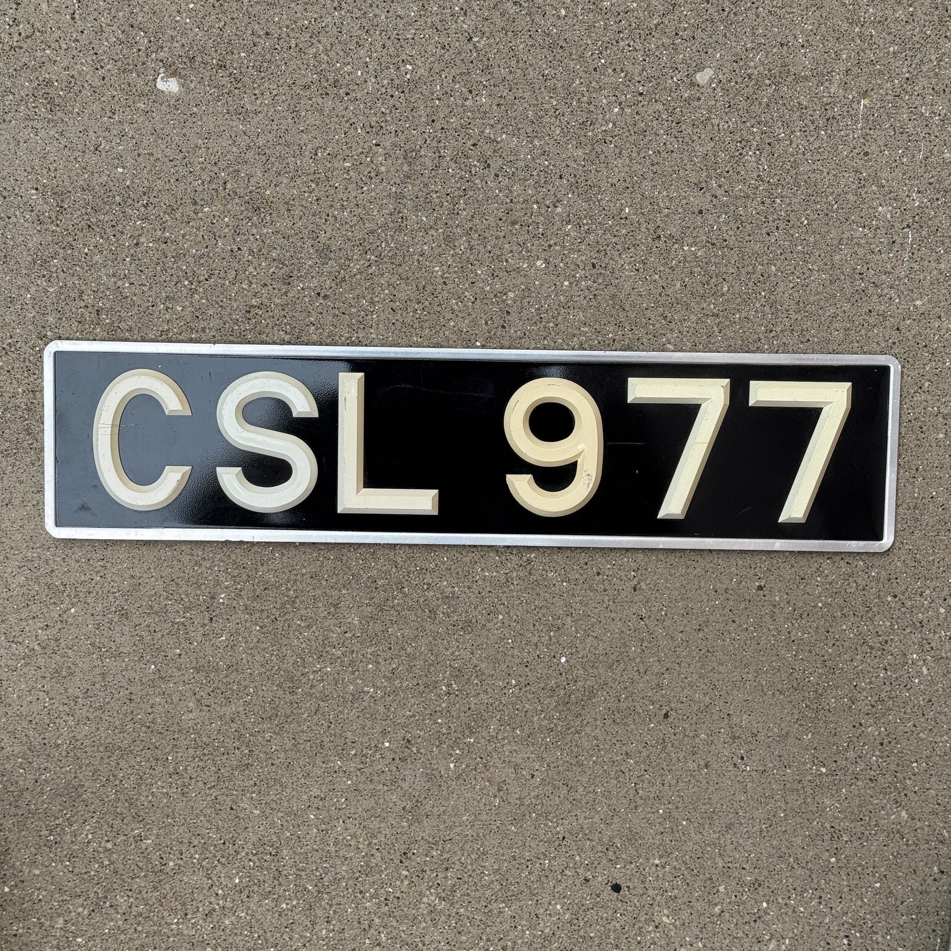 Photo of a 1963 1983 United Kingdom License Plate Auto Tag Garage Decor Vintage Clackmannanshire Scotland CSL 977