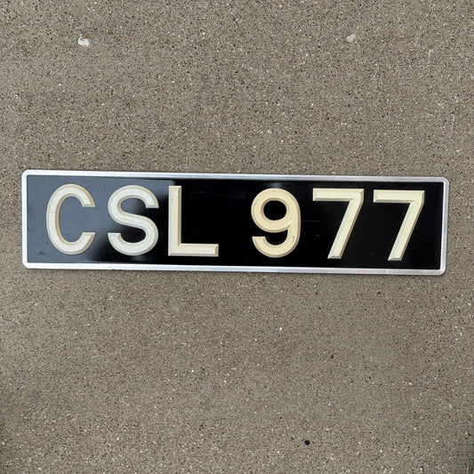 Photo of a 1963 1983 United Kingdom License Plate Auto Tag Garage Decor Vintage Clackmannanshire Scotland CSL 977