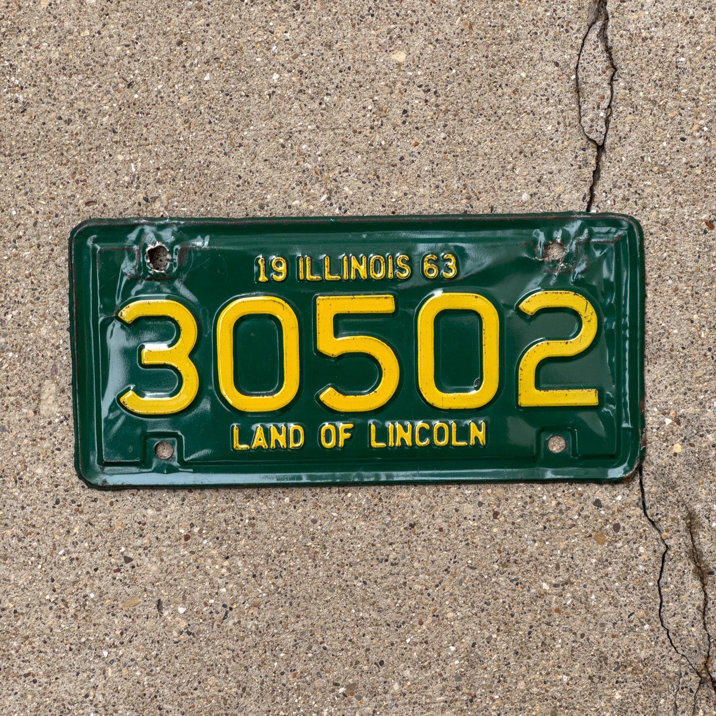 Photo of a 1963 Illinois Motorcycle License Plate Auto Tag Garage Decor Vintage 30502