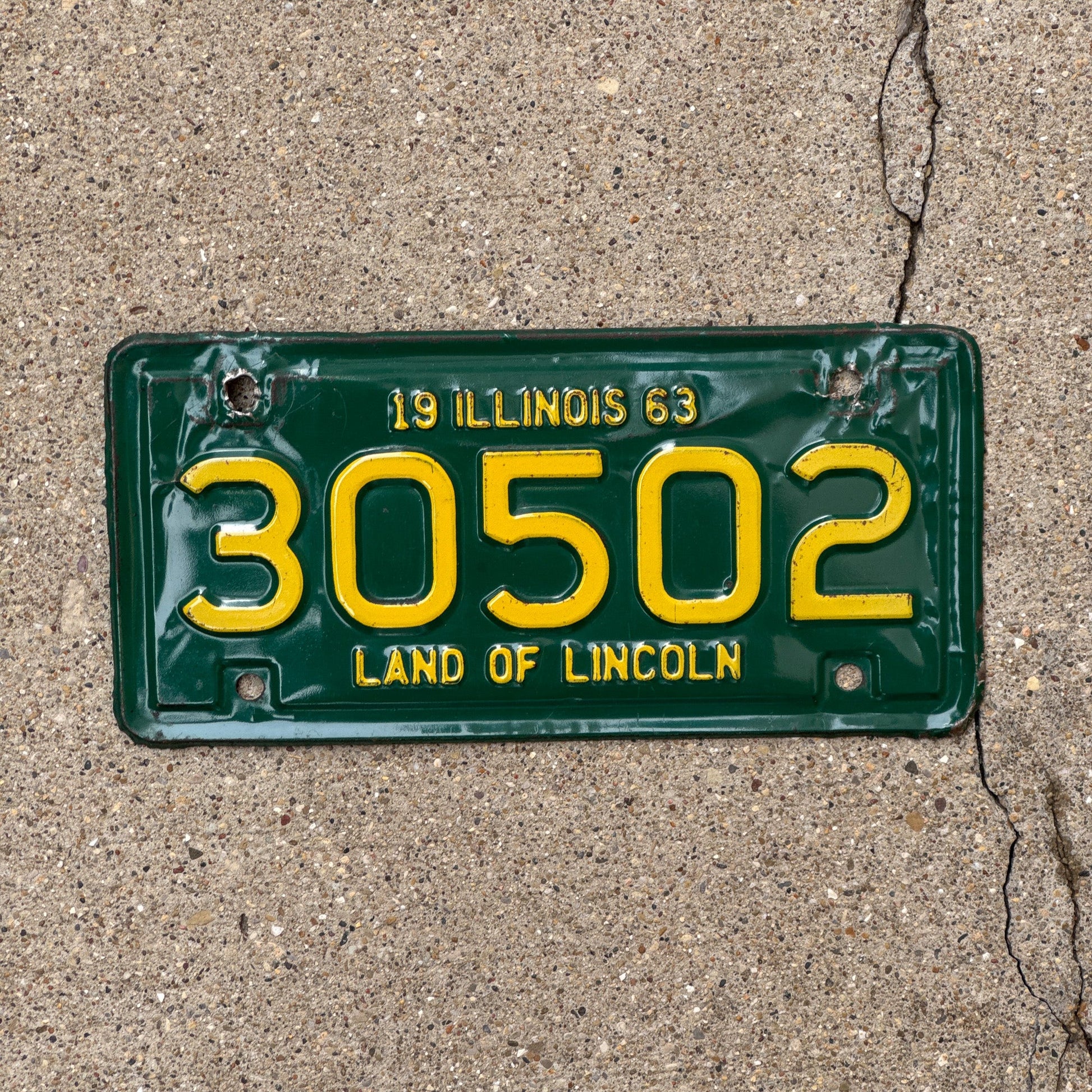 Photo of a 1963 Illinois Motorcycle License Plate Auto Tag Garage Decor Vintage 30502
