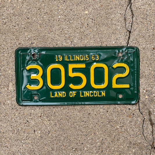 Photo of a 1963 Illinois Motorcycle License Plate Auto Tag Garage Decor Vintage 30502