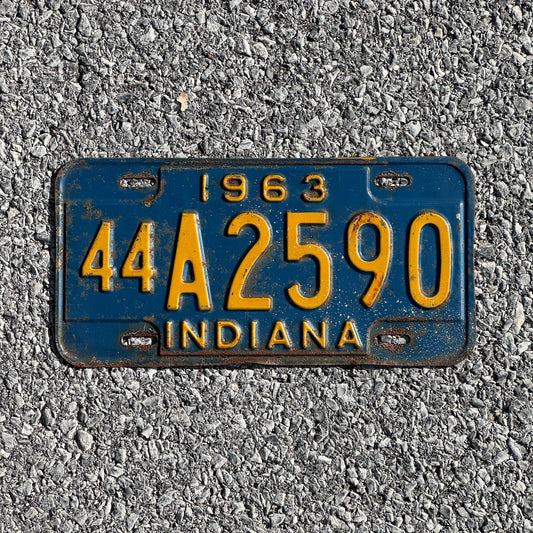 Photo of a 1963 Indiana License Plate Auto Tag Garage Decor Vintage 44A2590