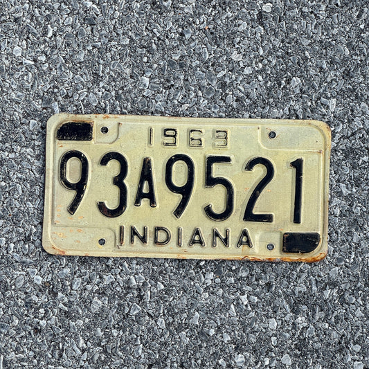 Photo of a 1963 Indiana License Plate Auto Tag Garage Decor Vintage 93A9521