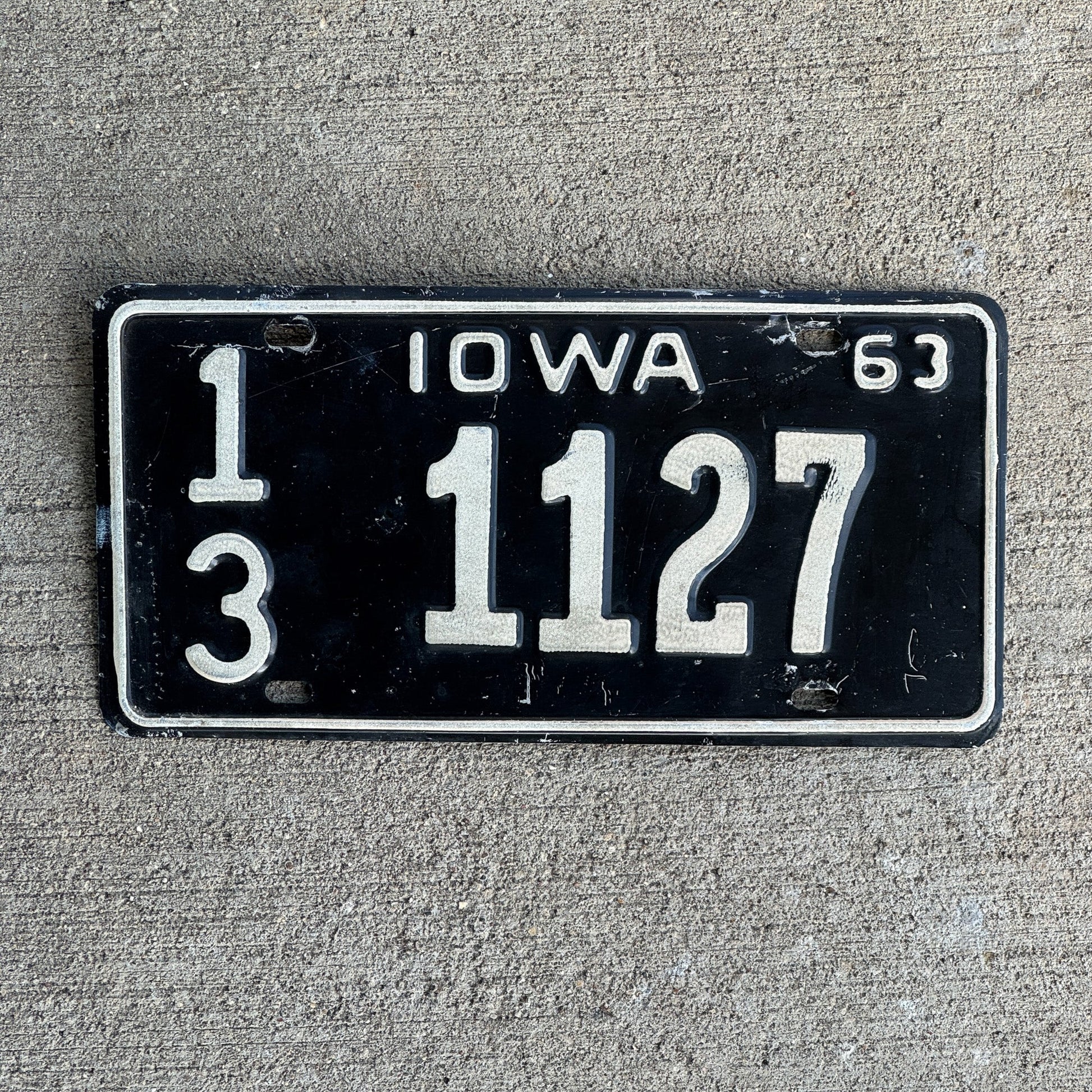 Photo of a 1963 Iowa License Plate Auto Tag Garage Decor Vintage 13 1127
