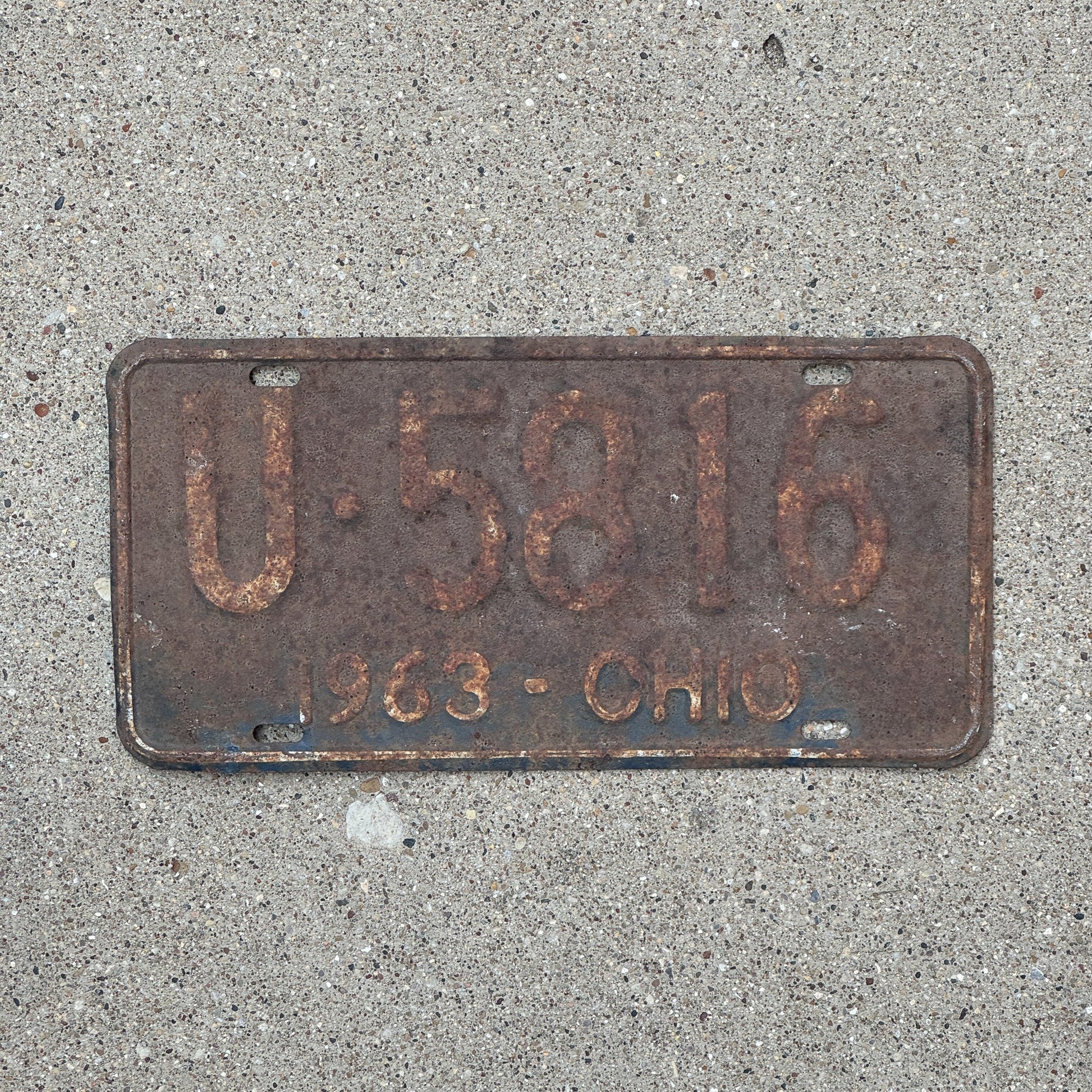 Photo of a 1963 Ohio License Plate Auto Tag Garage Decor Vintage U 5816