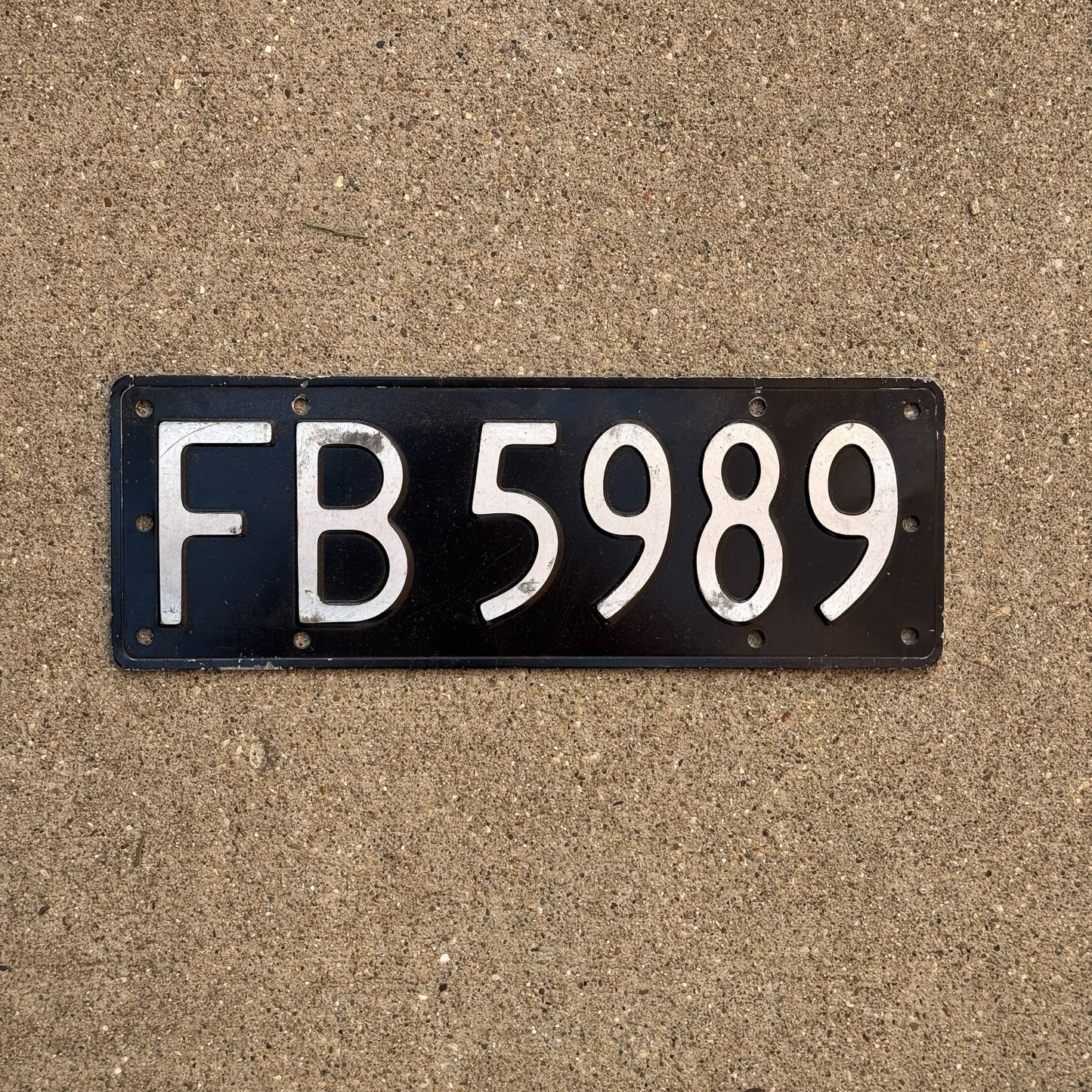 Photo of a 1964 1986 New Zealand License Plate Auto Tag Garage Decor Vintage FB 5989