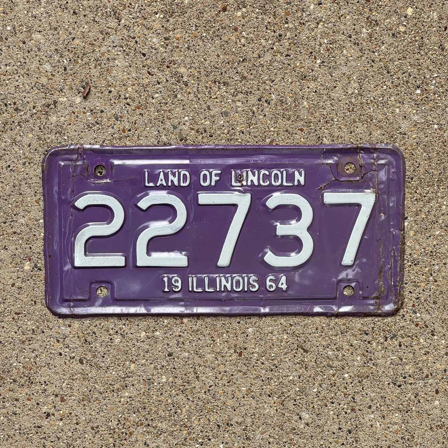 Photo of a 1964 Illinois Motorcycle License Plate Auto Tag Garage Decor Vintage 22737