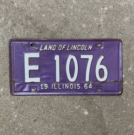 Photo of a 1964 Illinois TRUCK License Plate Auto Tag Garage Decor Vintage License Plate Auto Tag Garage Decor Purple E 1076