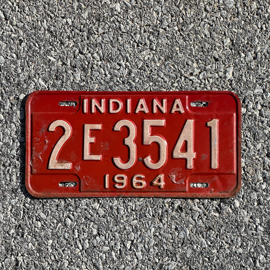 Photo of a 1964 Indiana License Plate Auto Tag Garage Decor Vintage 2E3541