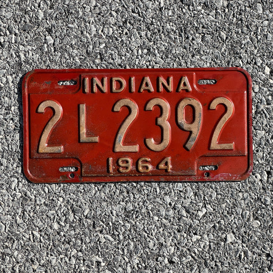 Photo of a 1964 Indiana License Plate Auto Tag Garage Decor Vintage 2L2392