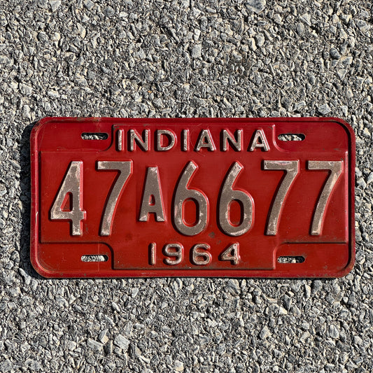 Photo of a 1964 Indiana License Plate Auto Tag Garage Decor Vintage 47A6677