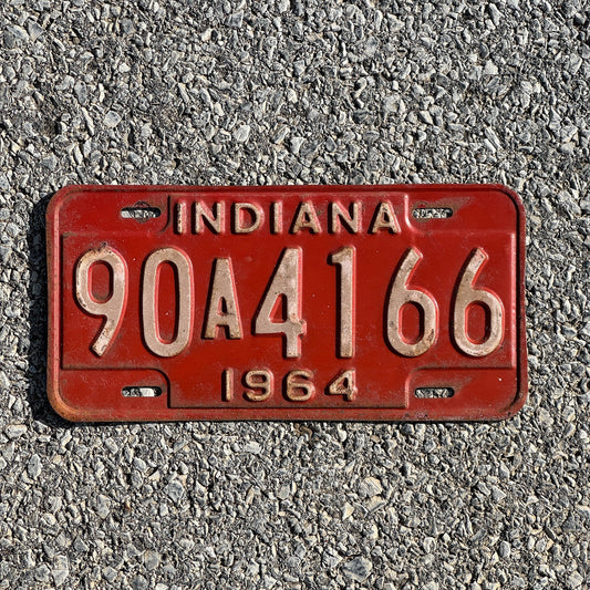Photo of a 1964 Indiana License Plate Auto Tag Garage Decor Vintage 90A4166