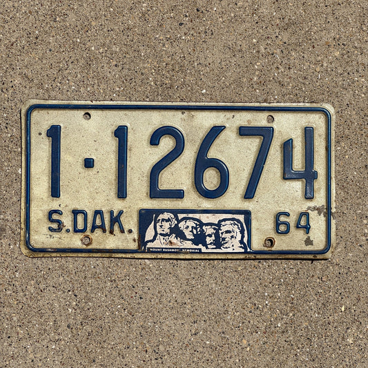 Photo of a 1964 South Dakota License Plate Auto Tag Garage Decor Vintage Minnehaha 1 12674