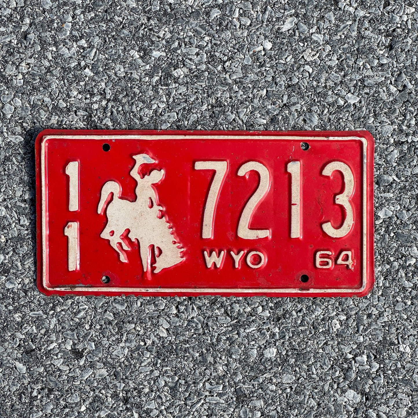 Photo of a 1964 Wyoming License Plate Auto Tag Garage Decor Vintage Cowboy 11 7213
