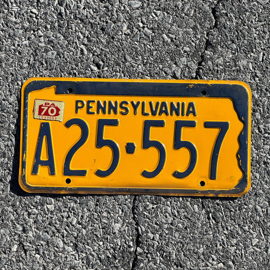 Photo of a 1965 1970 Pennsylvania License Plate Auto Tag Garage Decor Vintage A25 557