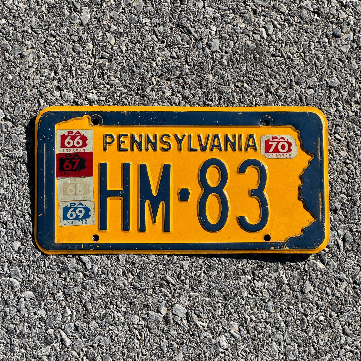 Photo of a 1965 1970 Pennsylvania License Plate Auto Tag Garage Decor Vintage HM 83