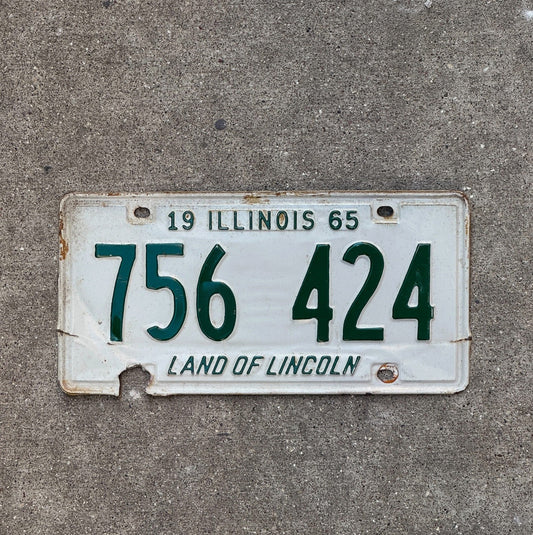 Photo of a 1965 Illinois License Plate Auto Tag Garage Decor 756424