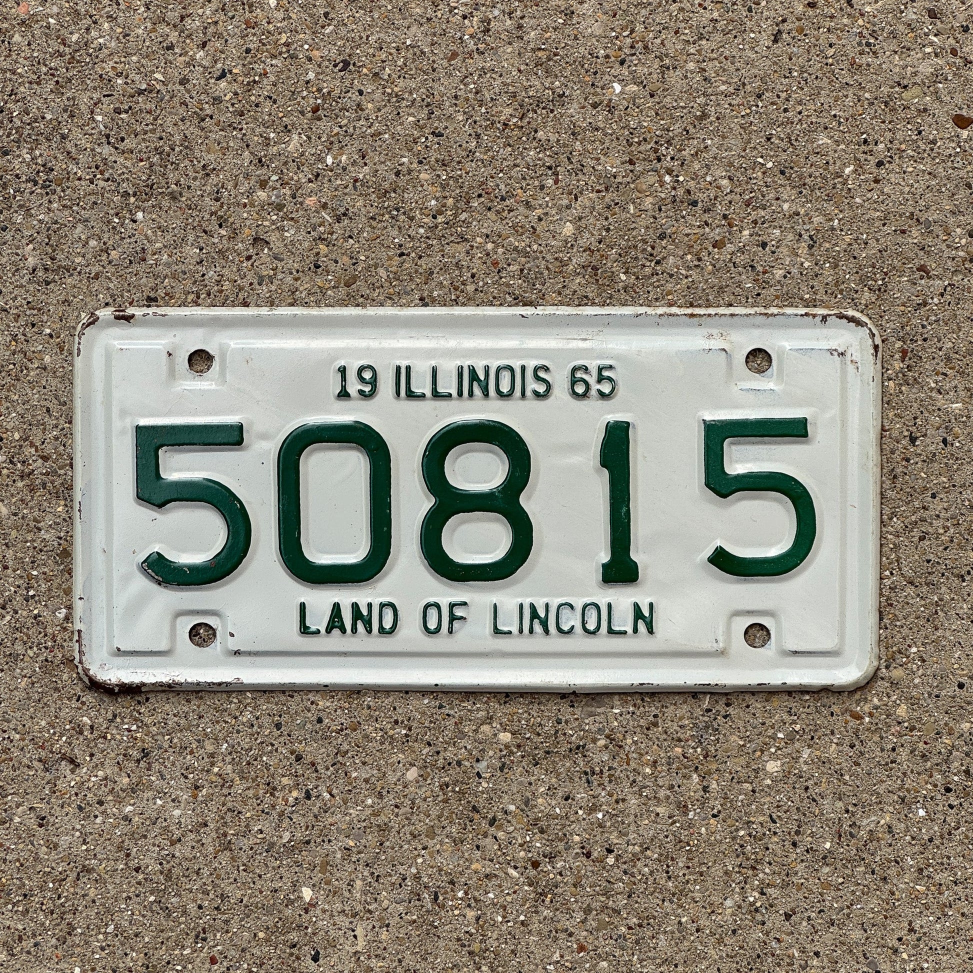 Photo of a 1965 Illinois Motorcycle License Plate Auto Tag Garage Decor Vintage 50815
