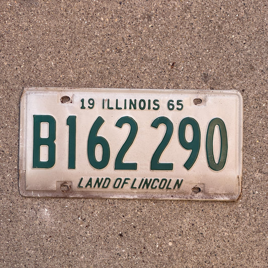 Photo of a 1965 Illinois Truck License Plate Auto Tag Garage Decor Vintage B 162 290 with original patina