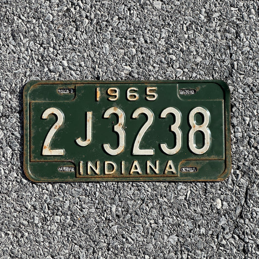 Photo of a 1965 Indiana License Plate Auto Tag Garage Decor Vintage 2J3238