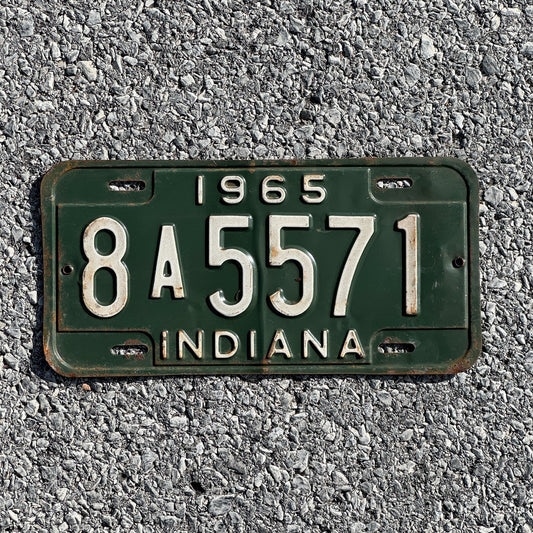 Photo of a 1965 Indiana License Plate Auto Tag Garage Decor Vintage 8A5571