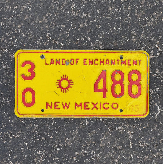 Photo of a 1965 New Mexico License Plate Auto Tag Garage Decor Vintage 30 488
