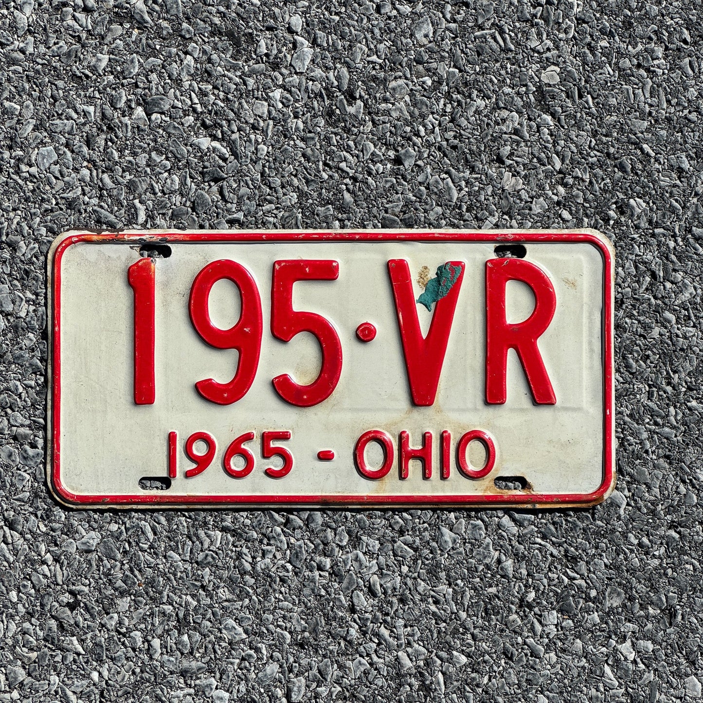 Photo of a 1965 Ohio License Plate Auto Tag Garage Decor Vintage 195 VR