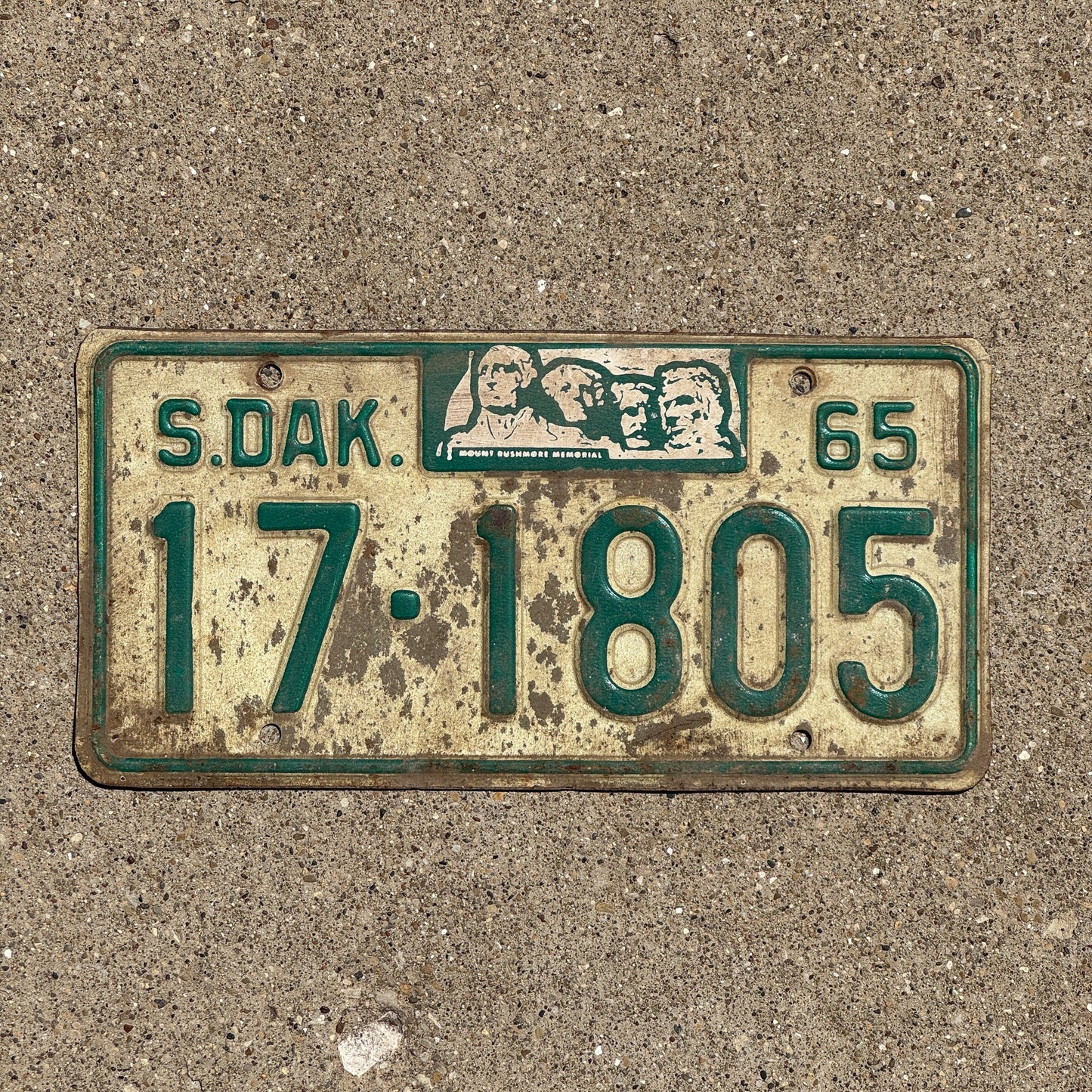 Photo of a 1965 South Dakota License Plate Auto Tag Garage Decor Vintage Charles Mix 17 1805