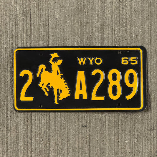 Photo of a 1965 Wyoming License Plate Auto Tag Garage Decor Vintage 2 A 289