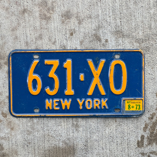 Photo of a 1966 1973 New York License Plate Auto Tag Garage Decor Vintage Suffolk County Area Code Long Island 631 XO with original patina